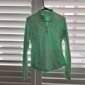 Mint green fitted zip up